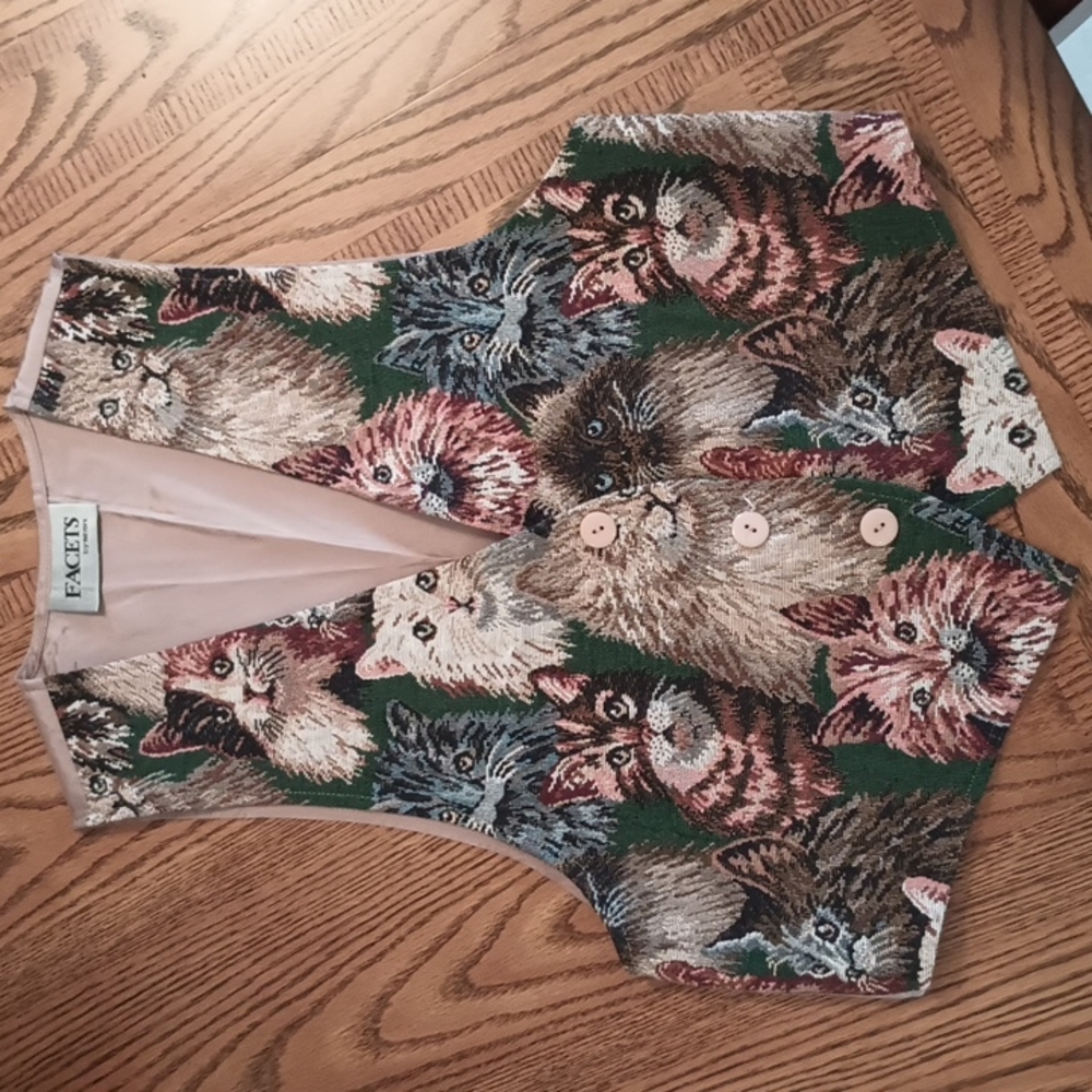Vintage Tapestry Vest, Facets by Mirrors